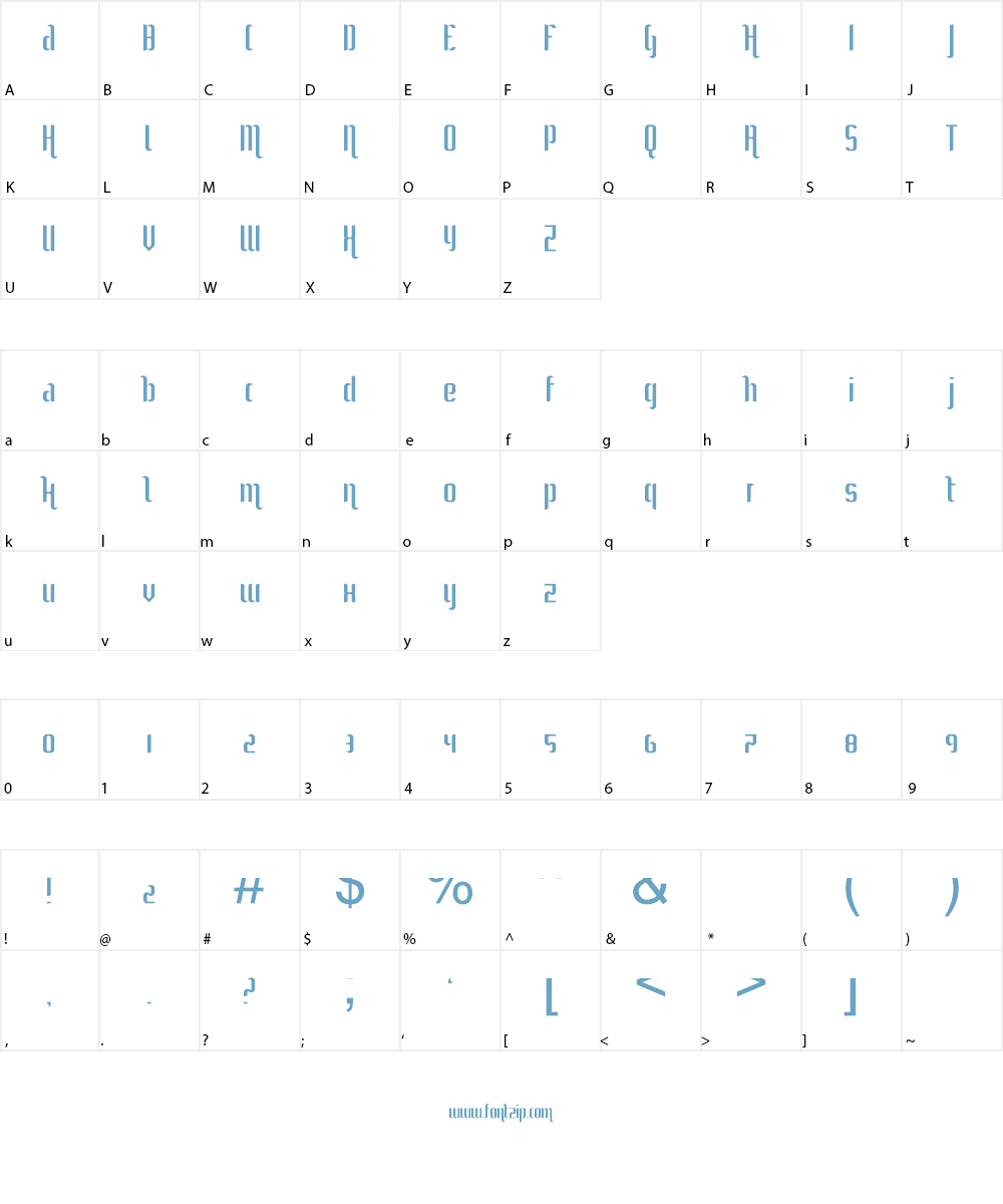 She Curls In The Mist Font Character